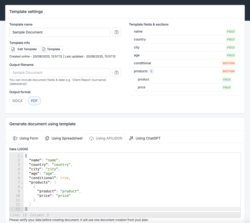 Documentero Template Overview