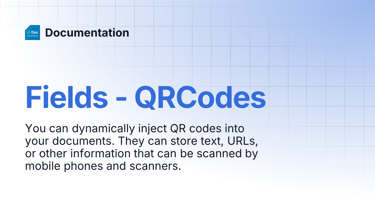 Fields - QRCodes | Documentation